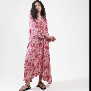 Natalie Martin Silk Printed Fiore Maxi Dress Size Small